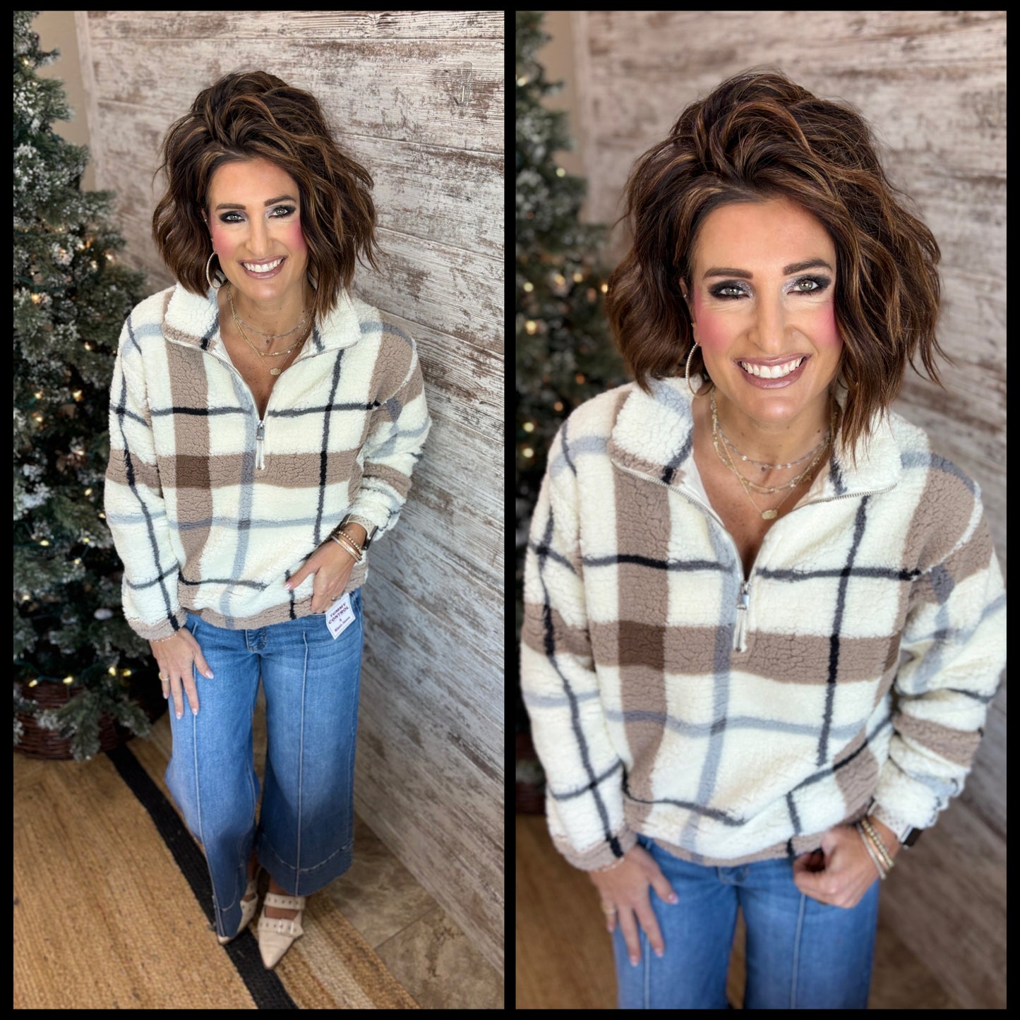 Sherpa Half Zip Pullover ~ 2 Colors **DOORBUSTER**