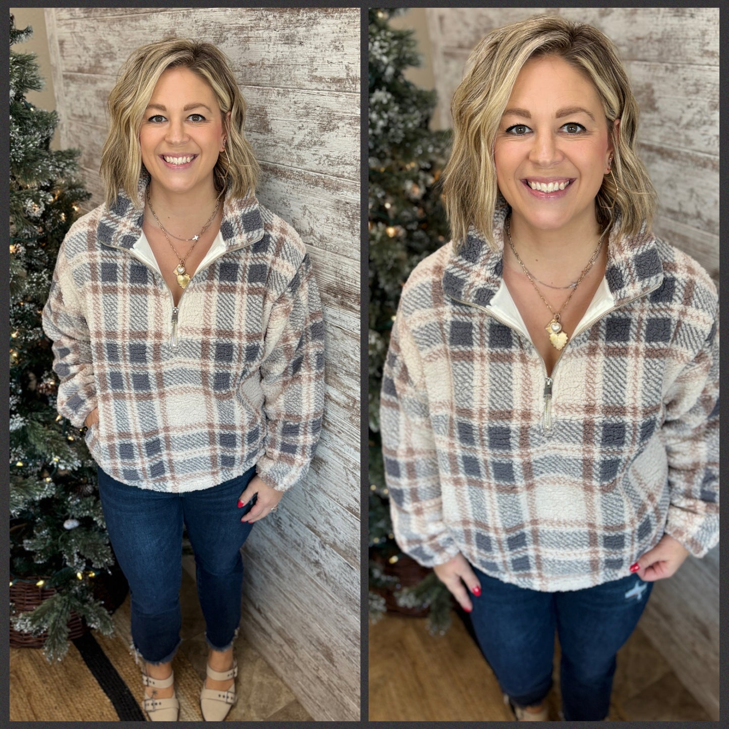 Sherpa Half Zip Pullover ~ 2 Colors **DOORBUSTER**