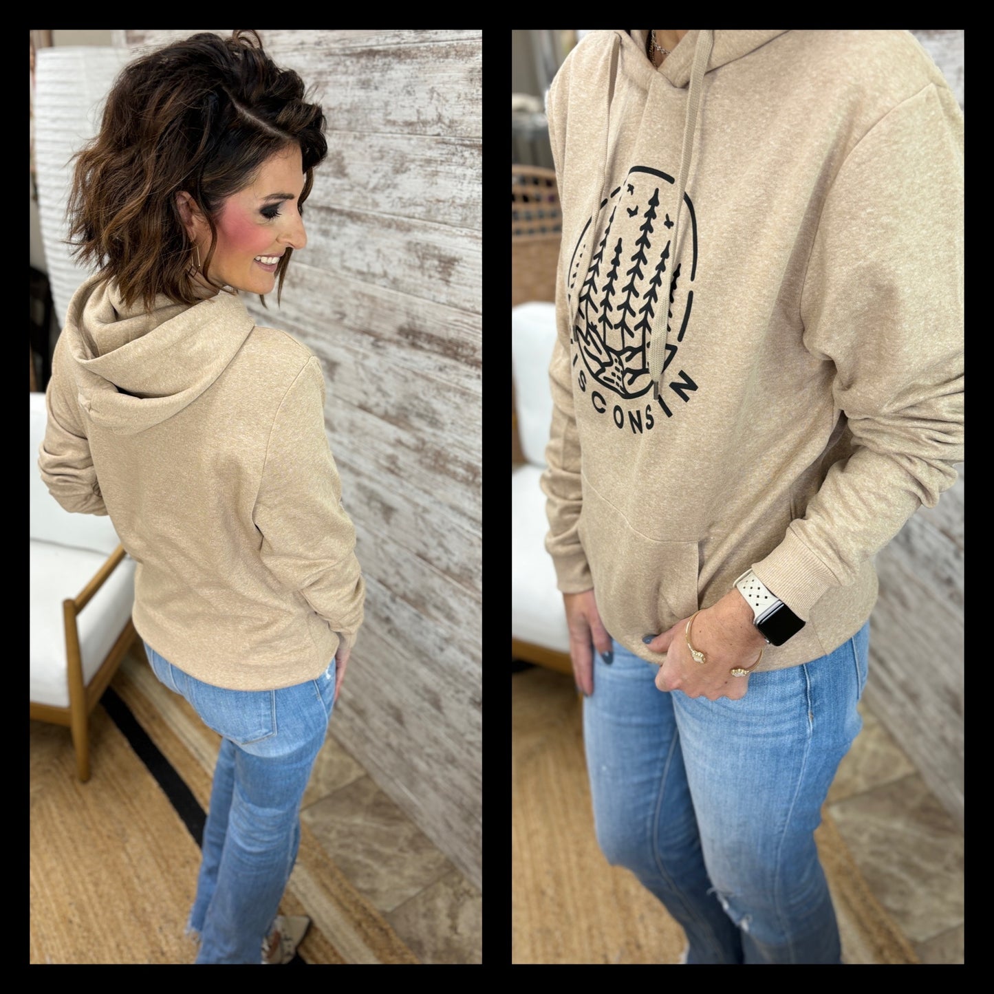 Wisconsin Woods District Desert Tan Perfect Hoodie