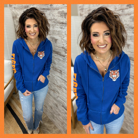 Wrightstown Tigers Enza Ladies Royal Full Zip Hoodie