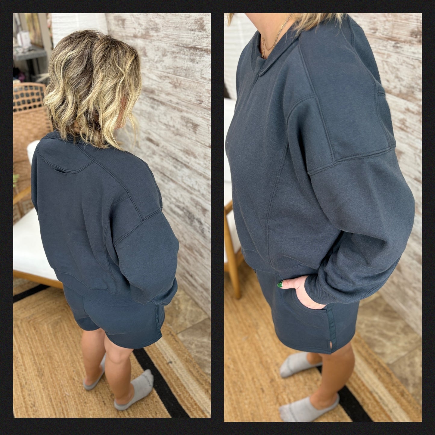 Drop Shoulder Washed Crew Neck ~ 2 Colors