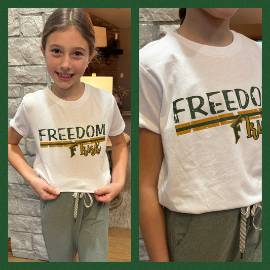 Freedom Irish White Tee ~ Youth and Adult