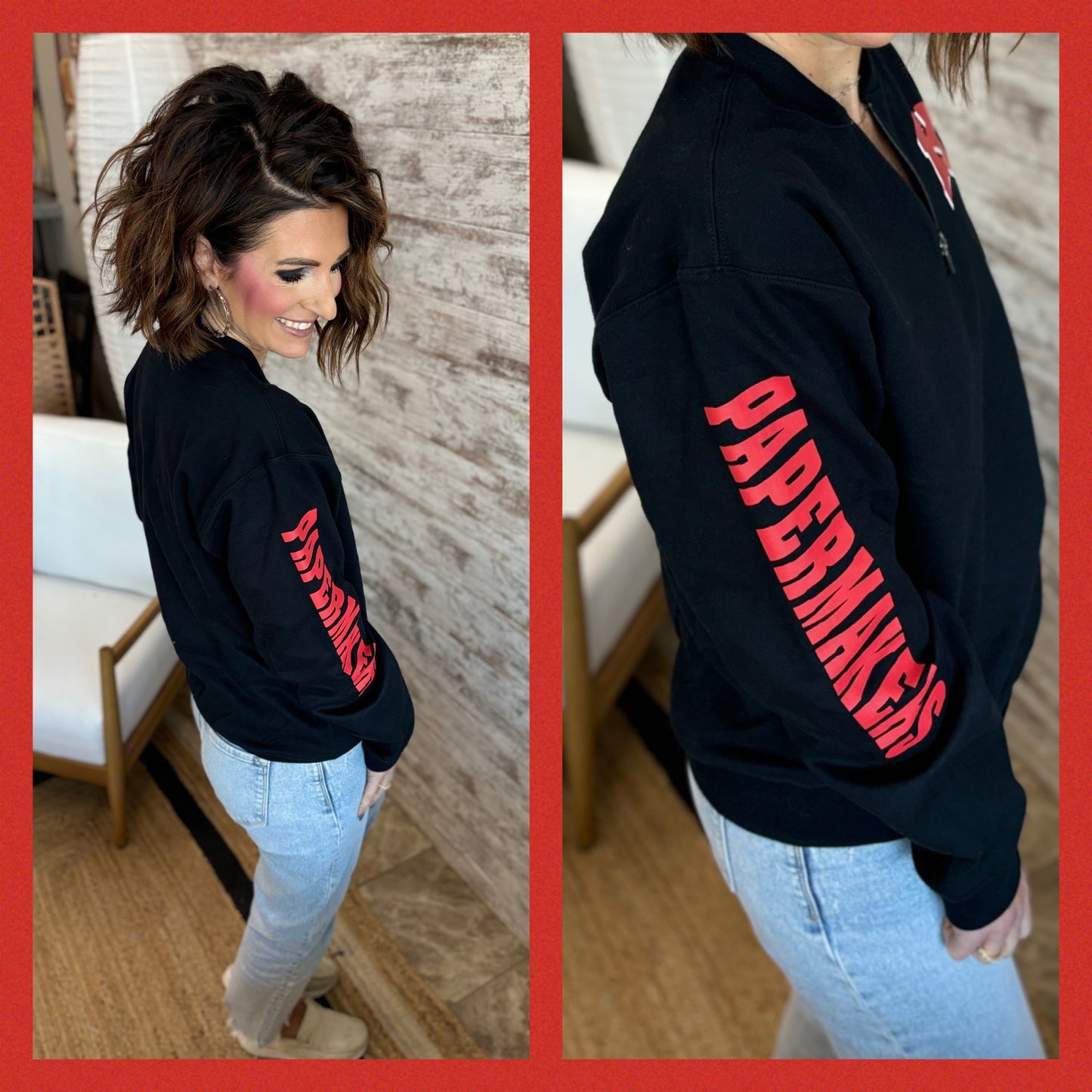 Kimberly Papermakers Black Gildan Softstyle 1/4 Zip Sweatshirt