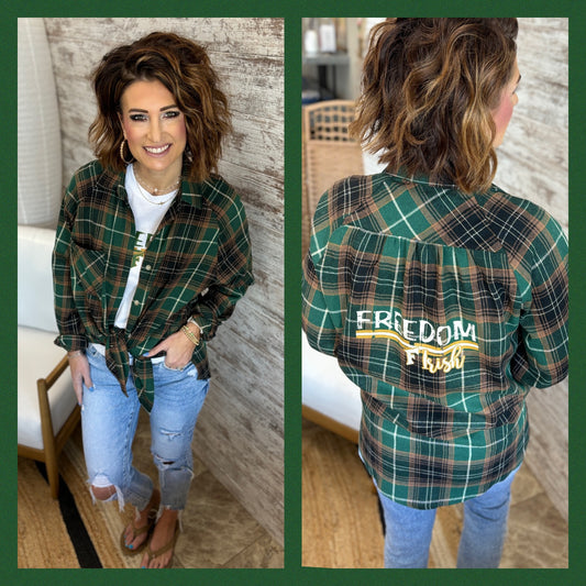 Freedom Irish Green Plaid Flannel