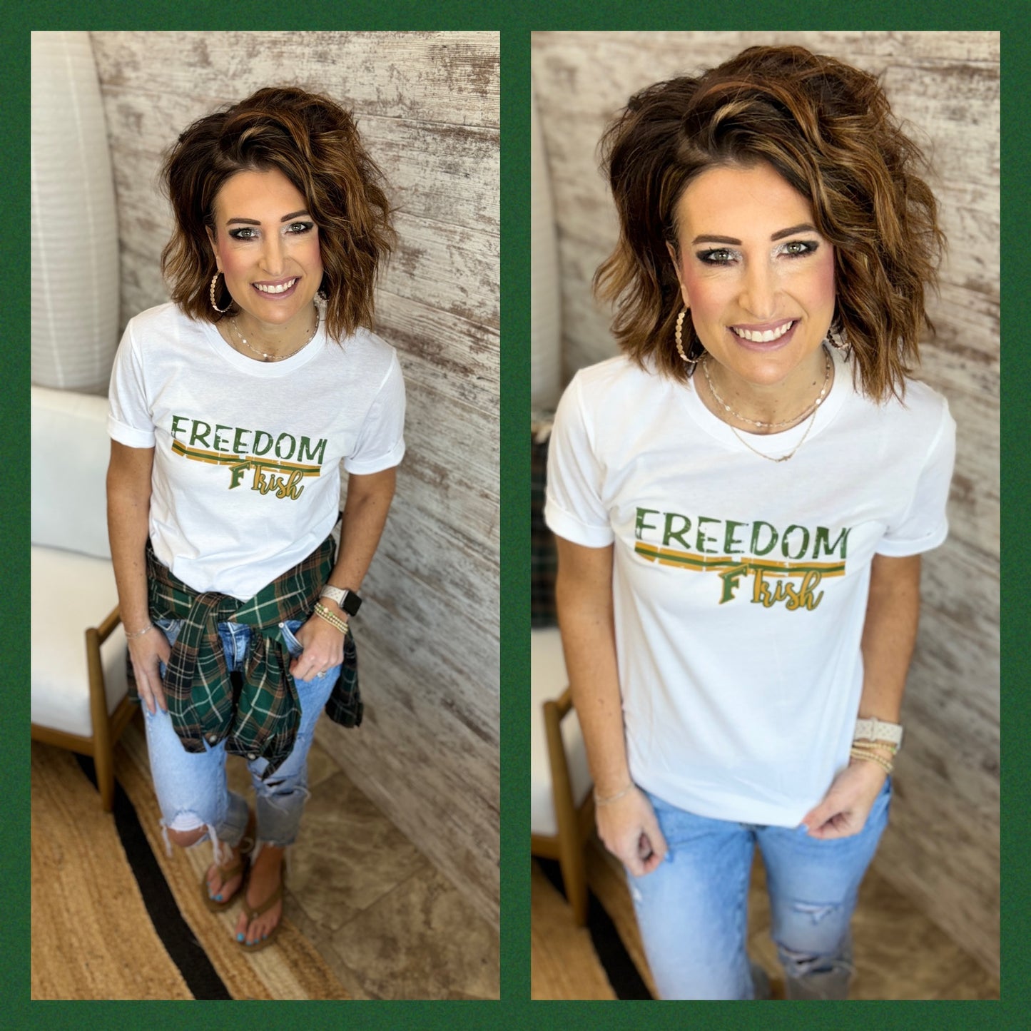 Freedom Irish White Tee ~ Youth and Adult