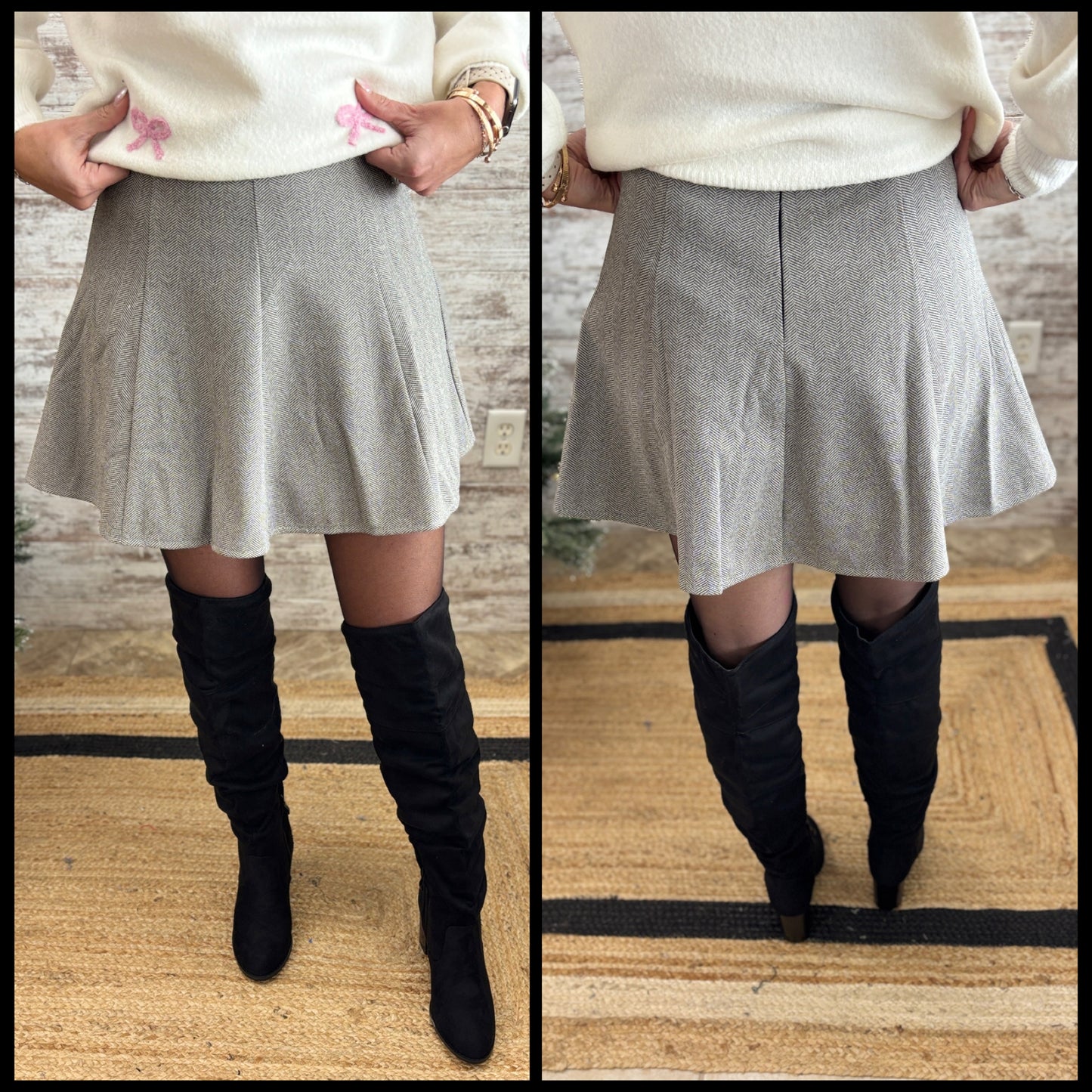 Black Fit and Flare Skirt