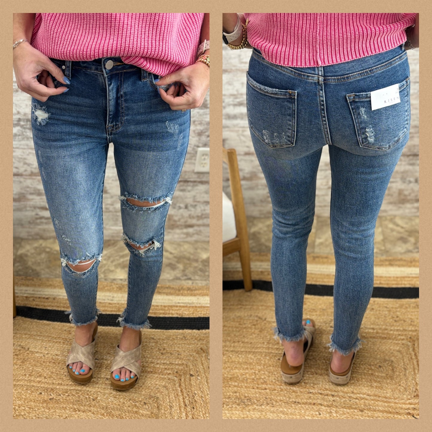 Risen Distressed Skinny Jeans RDP5689