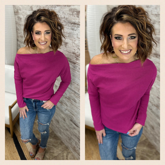 Off The Shoulder Thermal Top~ 2 Colors