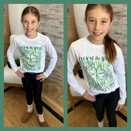 St. Patty's Day Youth White Long Sleeve