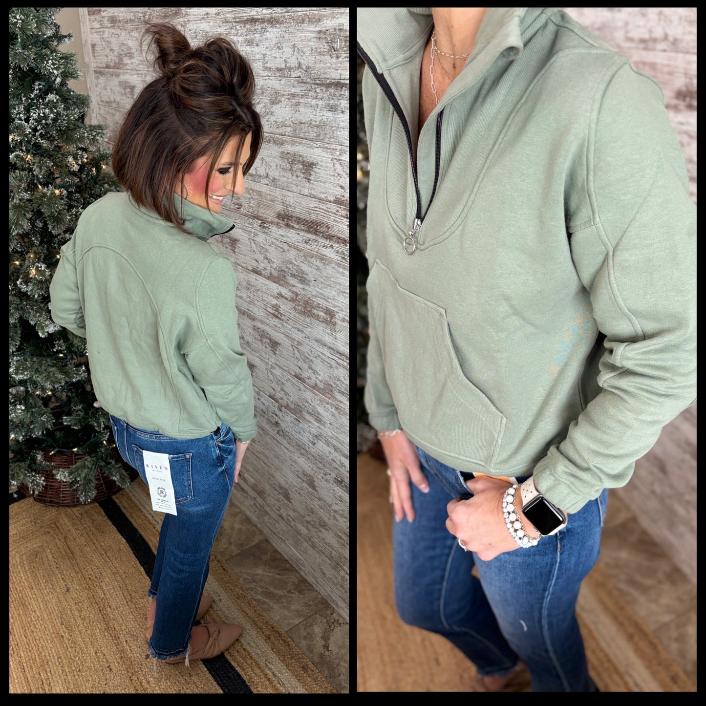 Funnel Neck Half Zip Pullover ~ 2 Colors