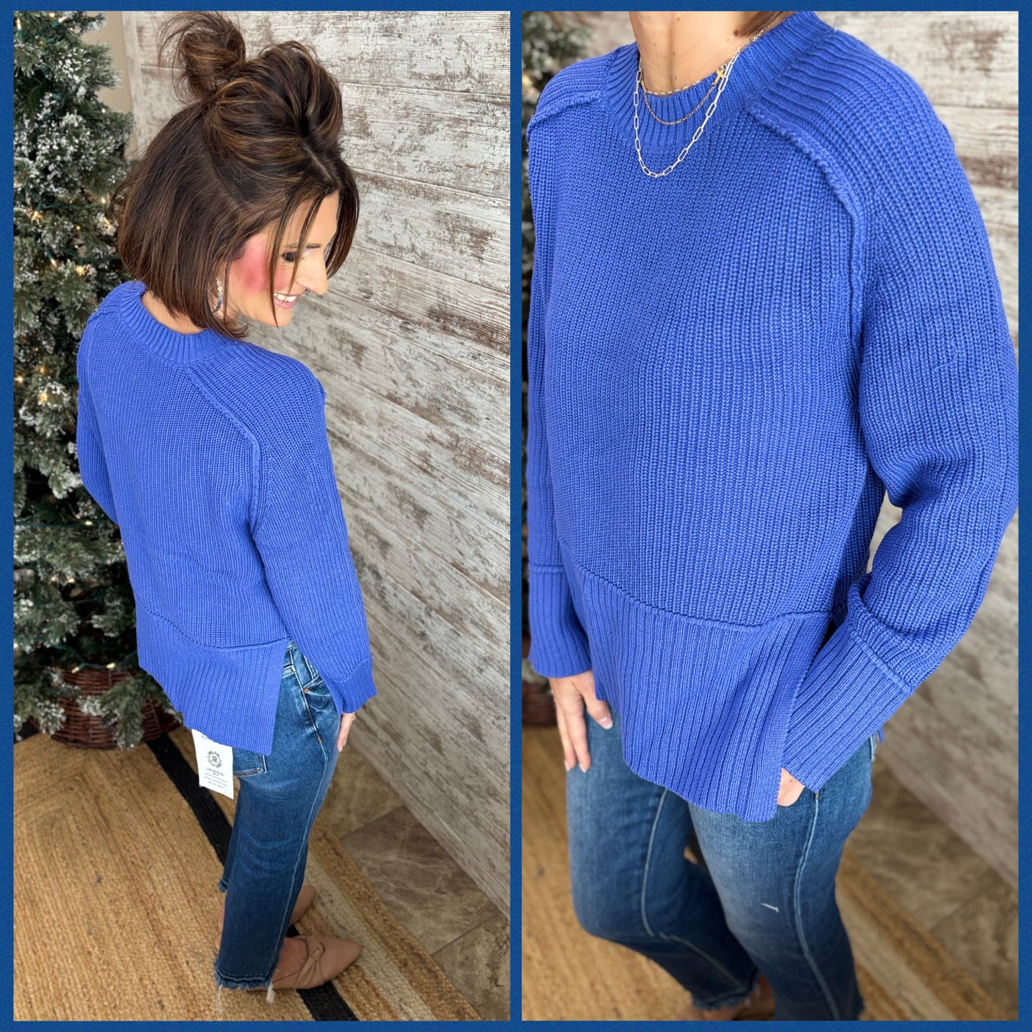 Ribbed Side Slit Sweater ~ 2 Colors