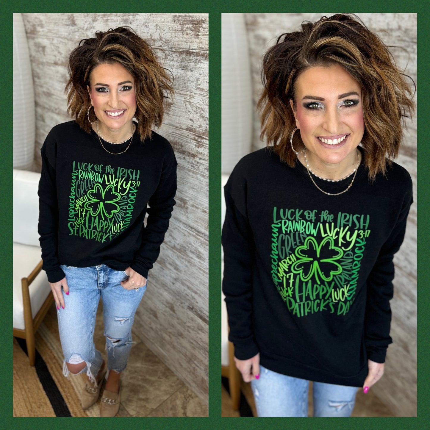 St Patty's Day Black Bella Crewneck