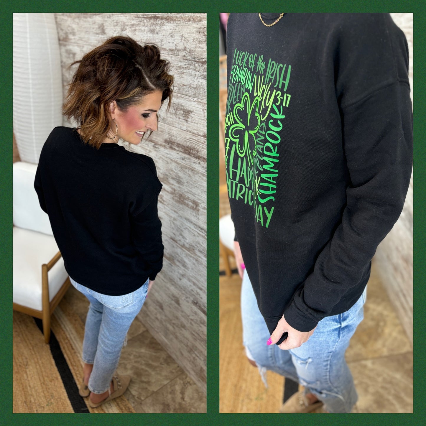 St Patty's Day Black Bella Crewneck