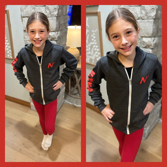 Neenah Rockets Youth Bella Canvas Deep Grey Full Zip
