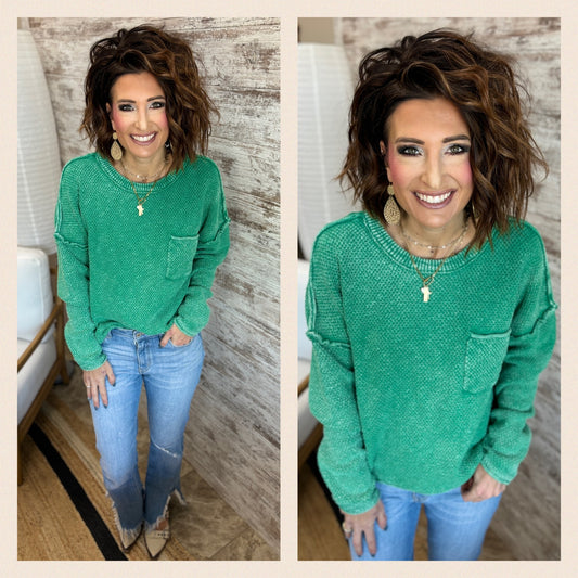 Mineral Washed Knit Sweater