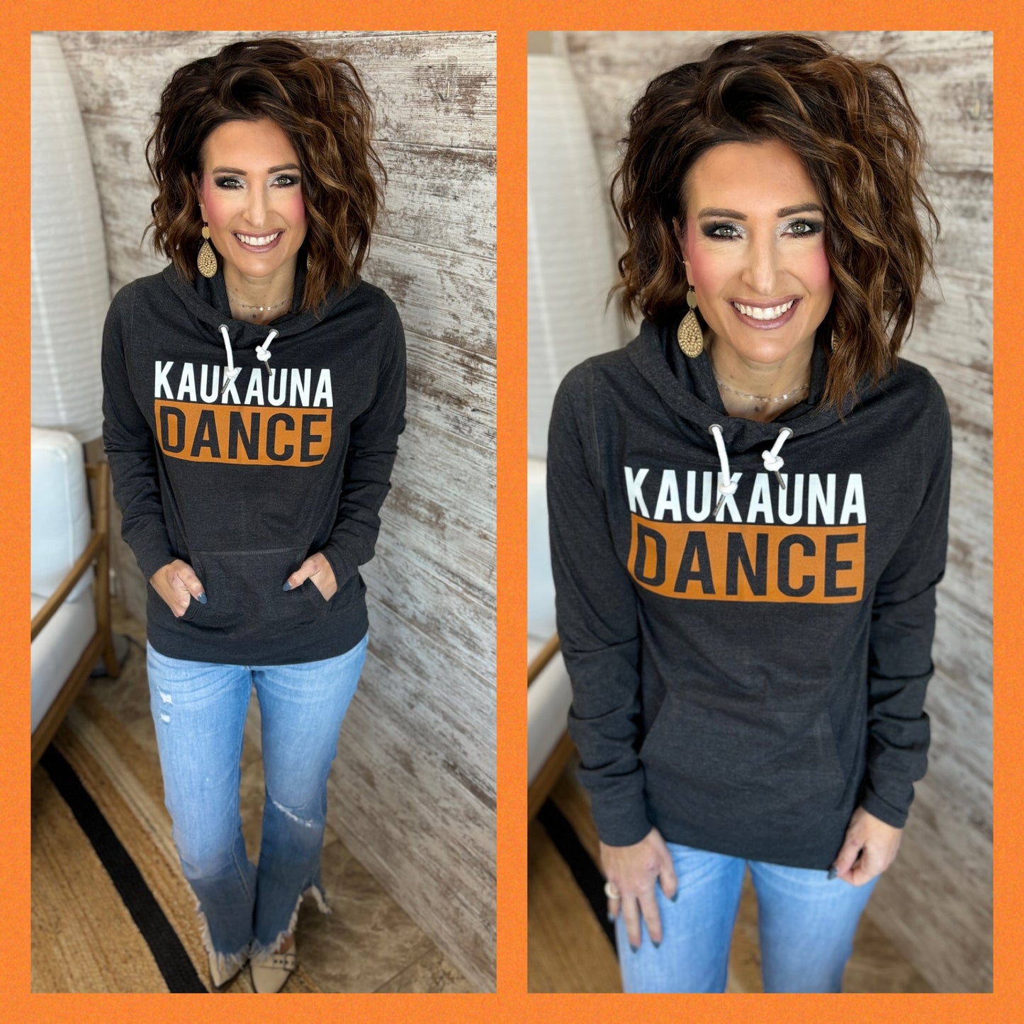 Kaukauna Dance Dark Heather Enza Funnel Hoodie