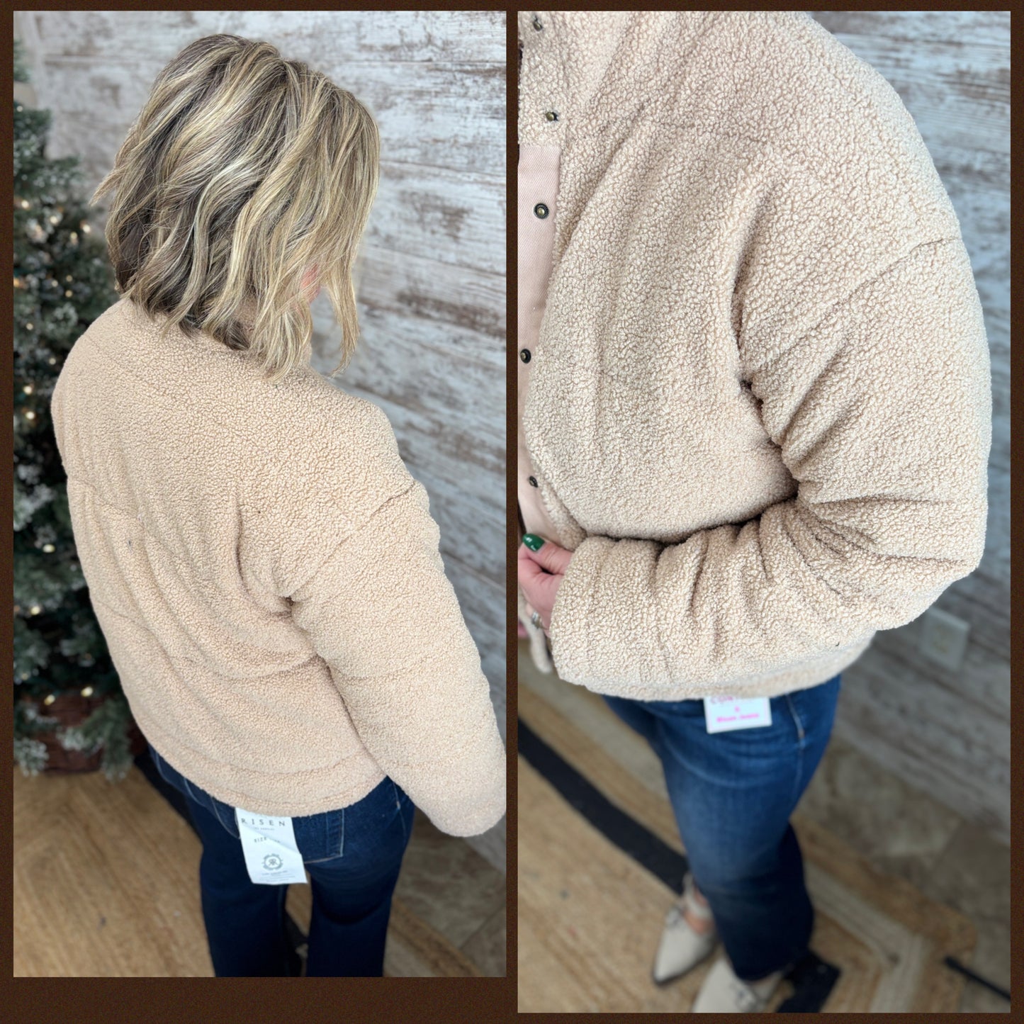Taupe Teddy Puffer Jacket