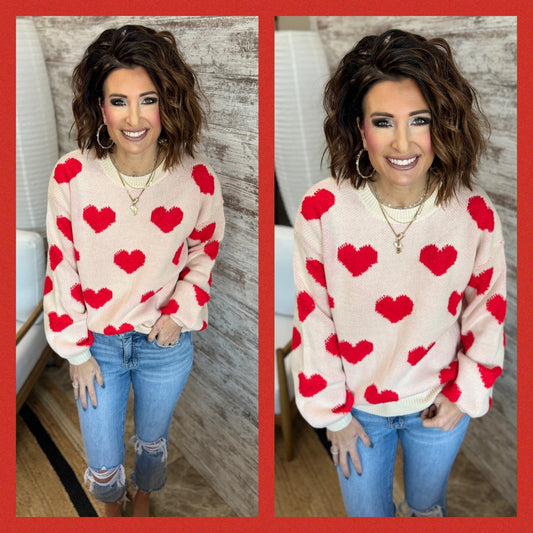 Oatmeal Heart Sweater