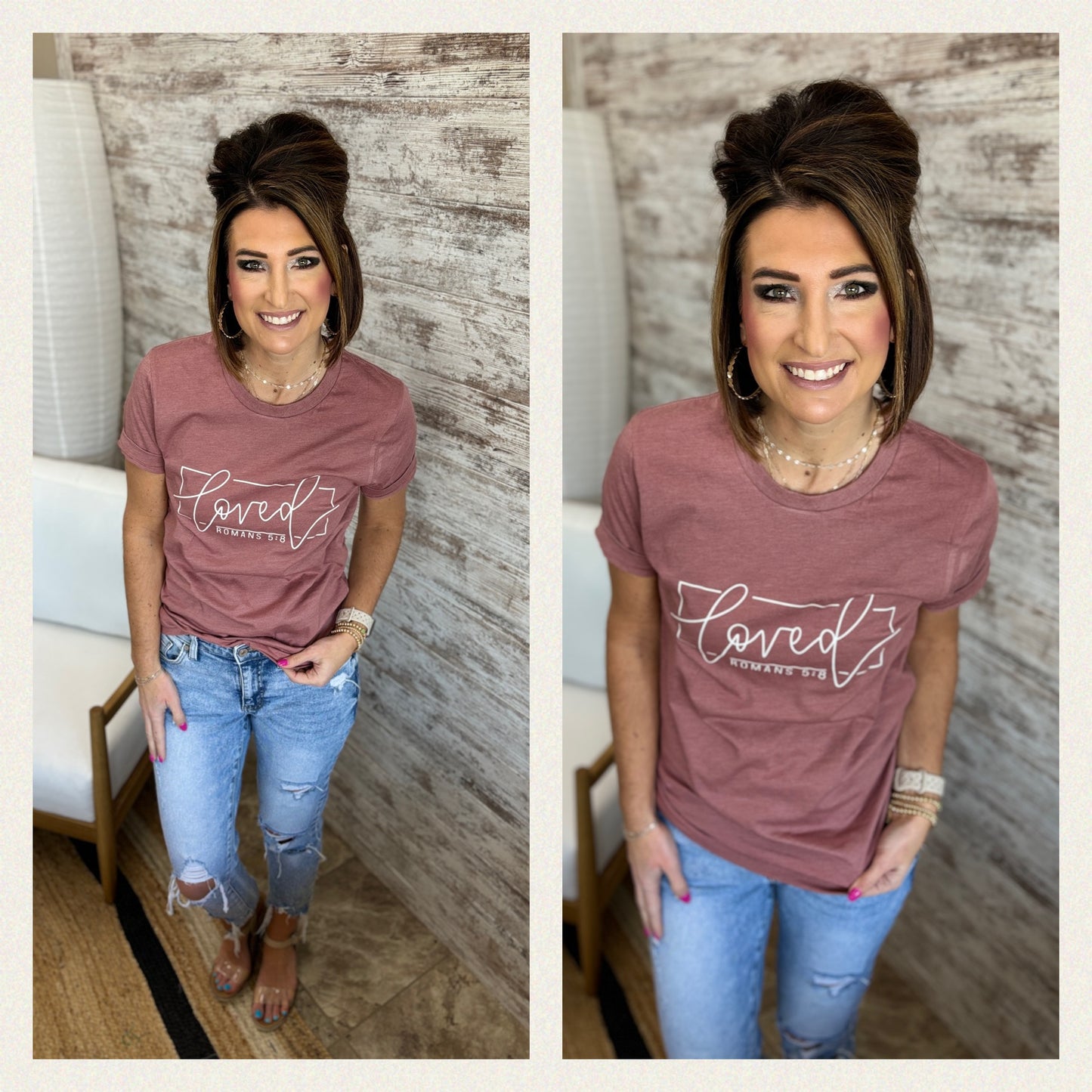 "Loved" Christan Tee Bella Tee~ 3 Colors