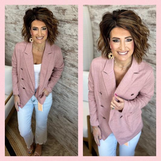 DOUBLE BREAST KNIT BLAZER~ 2 Colors