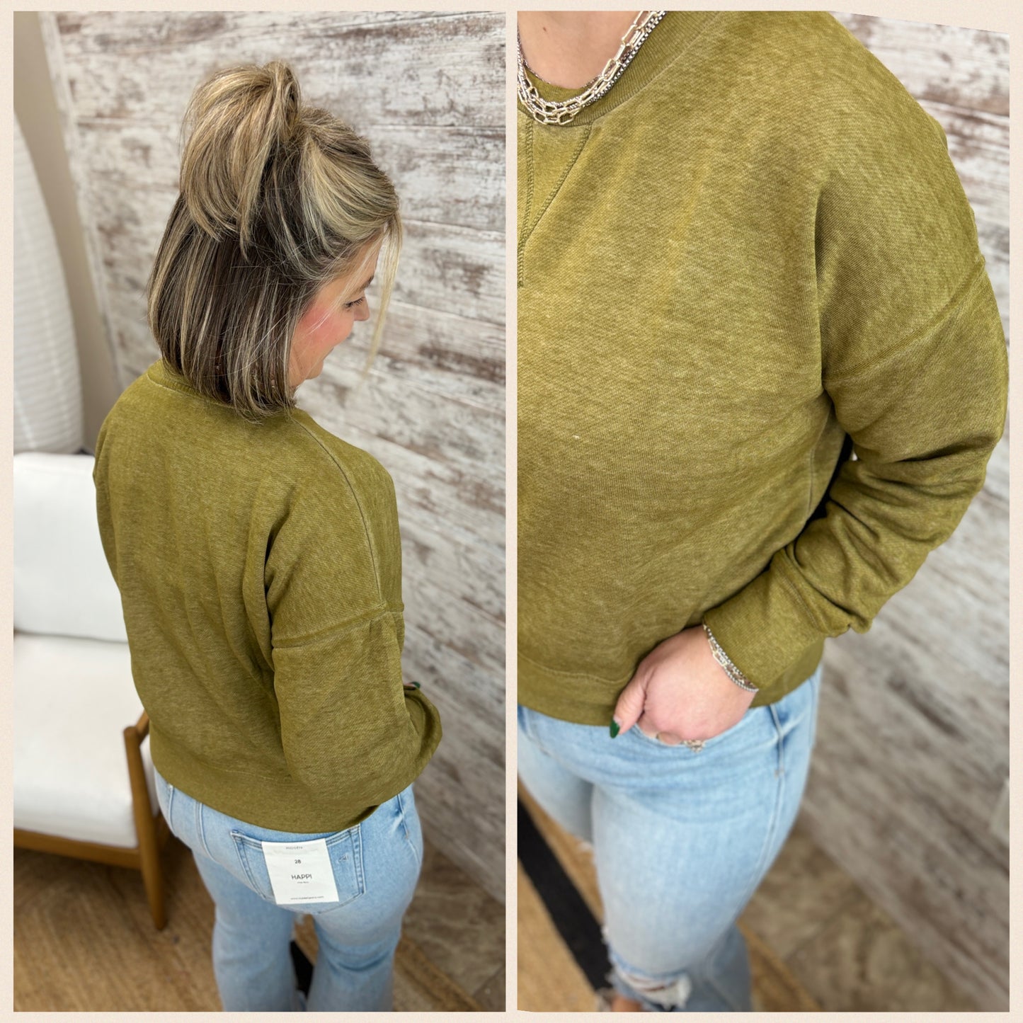 Camo Green Fleece Crew Neck