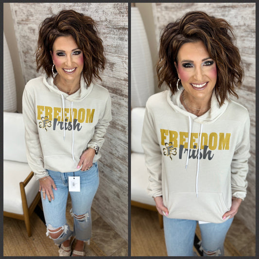 Freedom Irish Bella Canvas Heather Sponge Heather Dust Hoodie