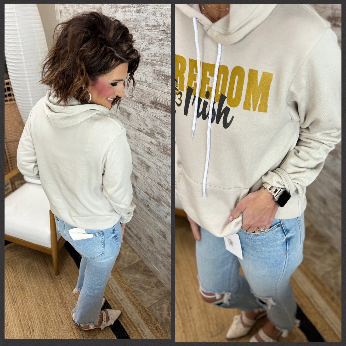 Freedom Irish Bella Canvas Heather Sponge Heather Dust Hoodie