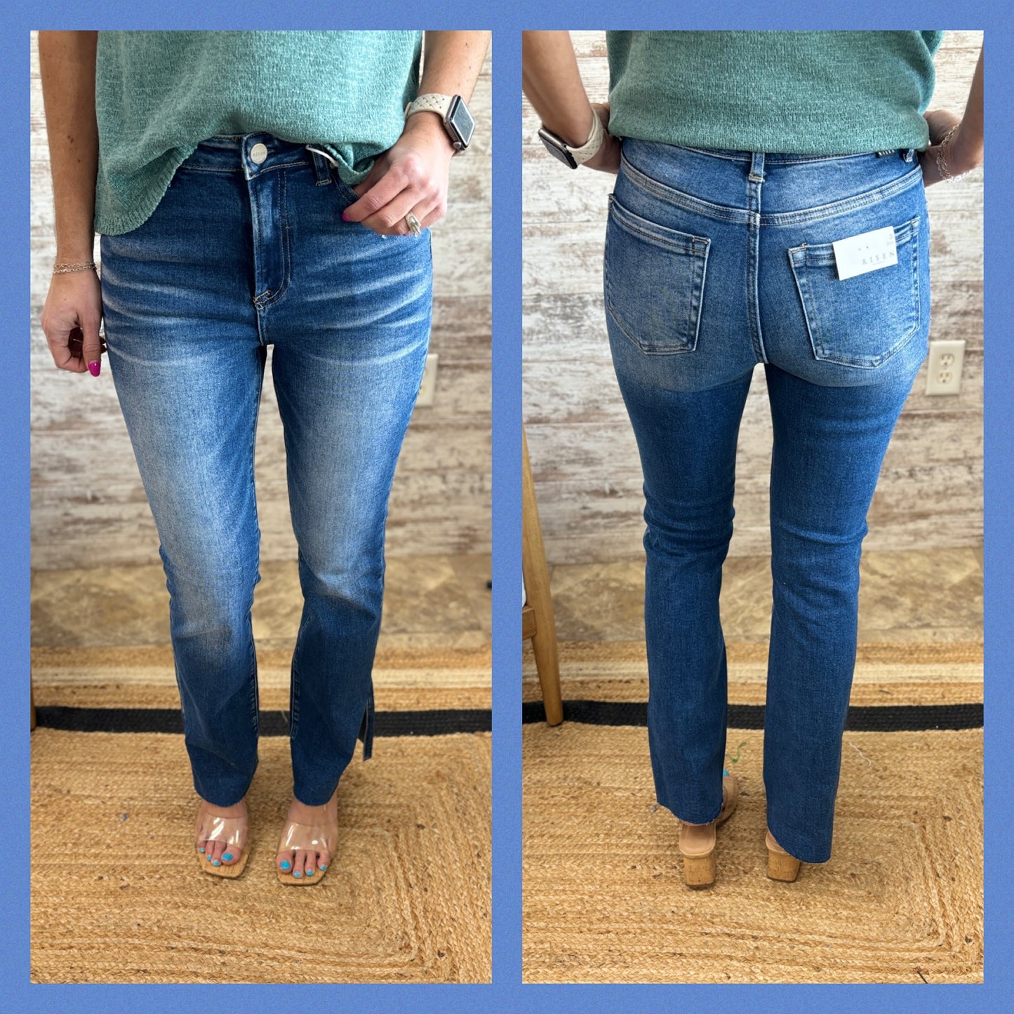 Risen High Rise Straight Jean w/ Slit RDP5525