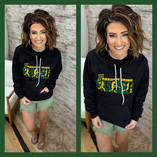 Freedom Irish Baseball Bella Canvas Hoodie ~ 2 Colors