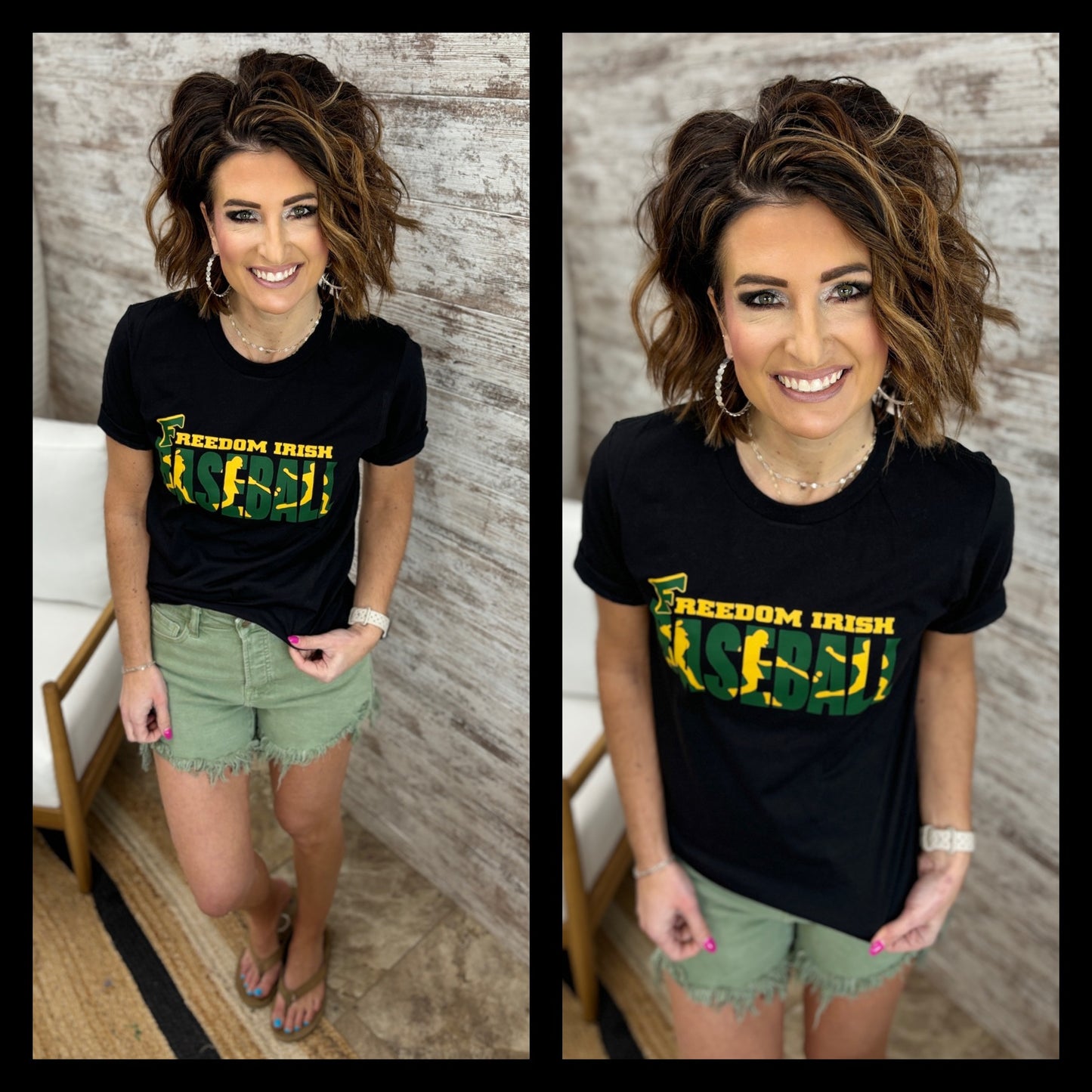 Freedom Irish Baseball Bella Tee ~ 2 Colors