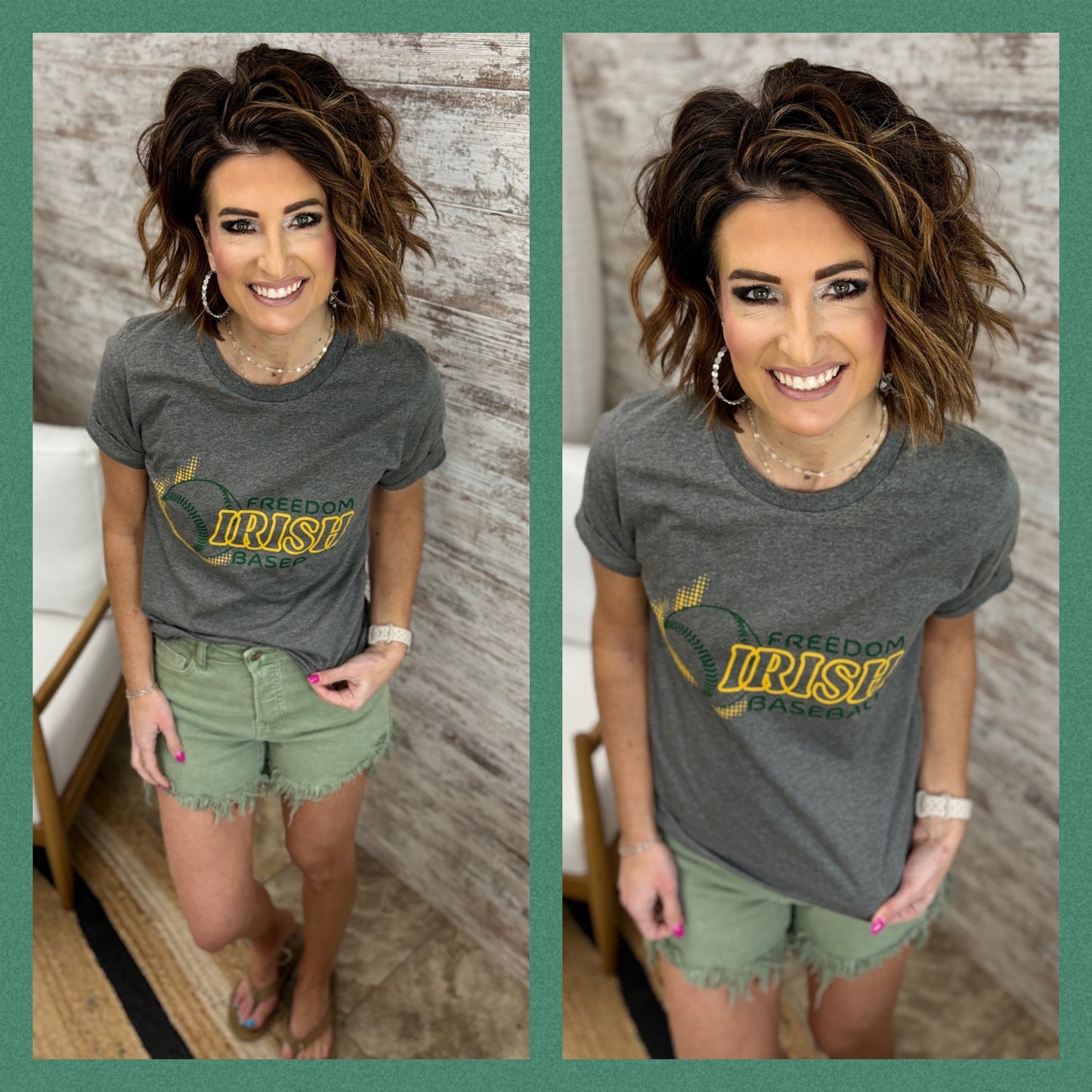 Freedom Irish Baseball Bella Tee ~ 2 Colors