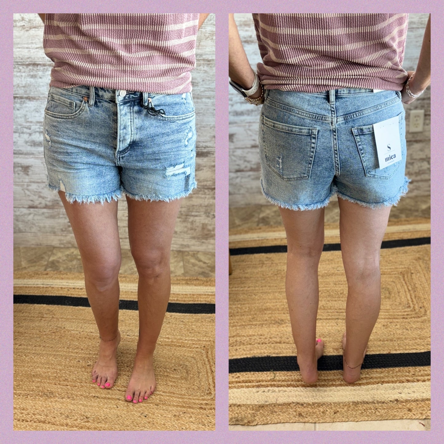 Mica High Rise Button Fly Shorts MDP-H3069R ~ RESTOCKED