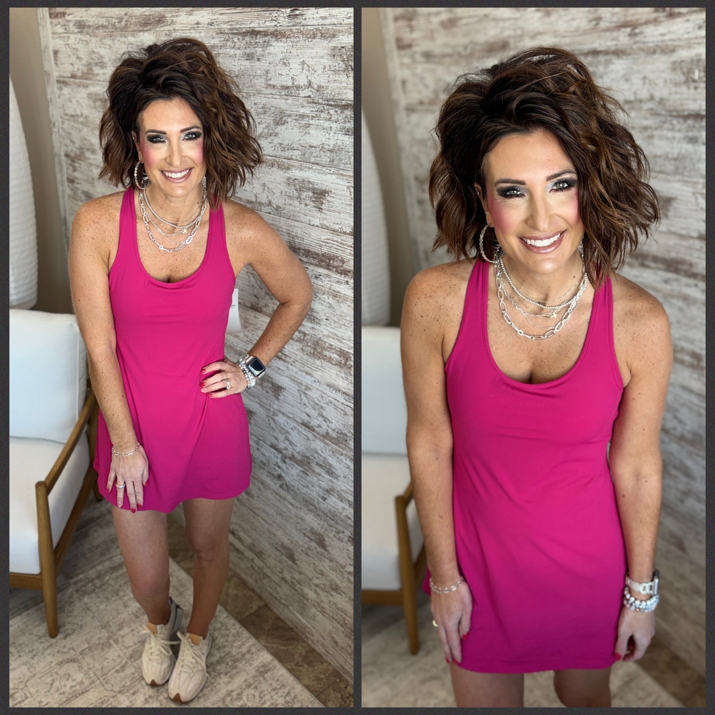 Plum Pink Flow Twist Active Dress