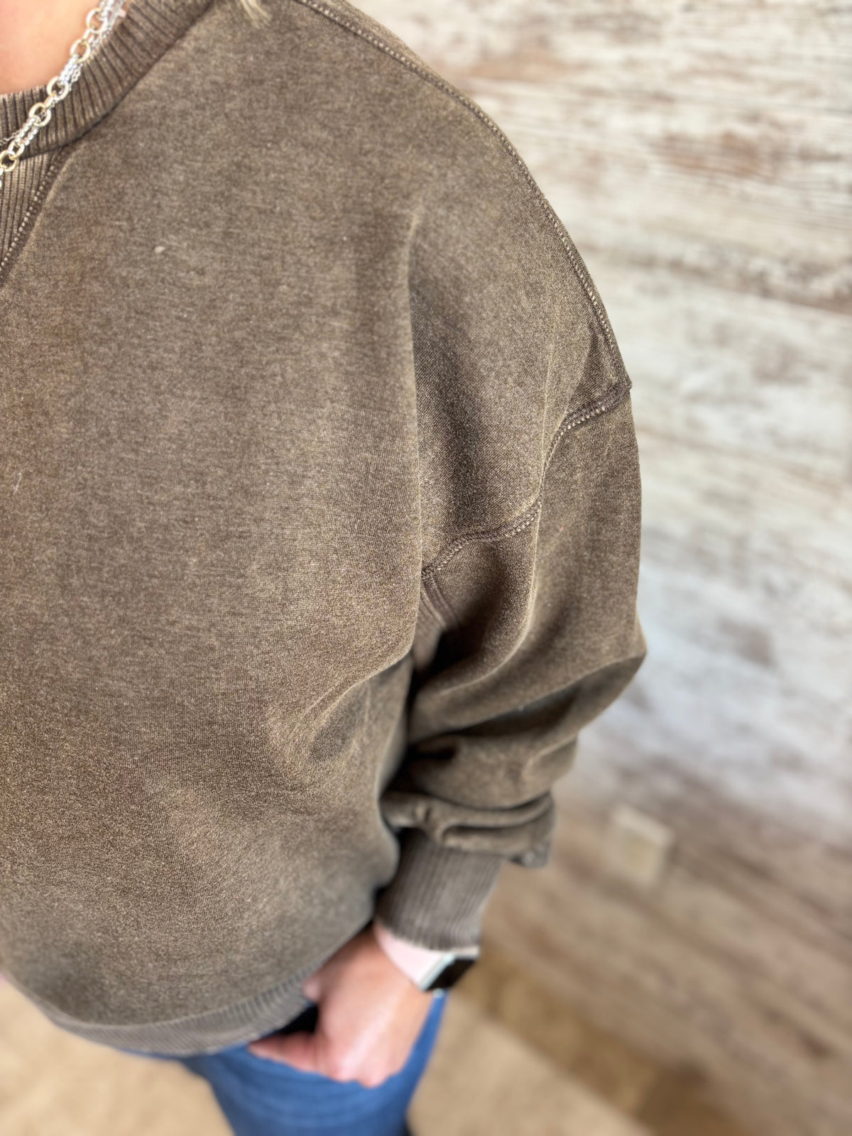 Espresso Acid Wash Pullover
