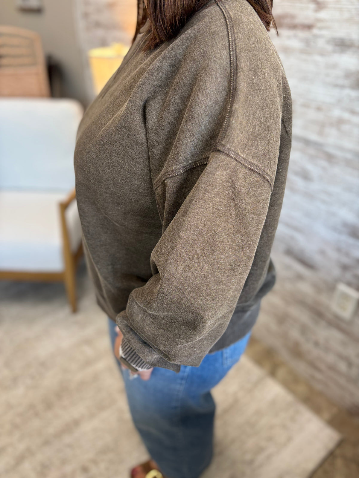 Espresso Acid Wash Pullover