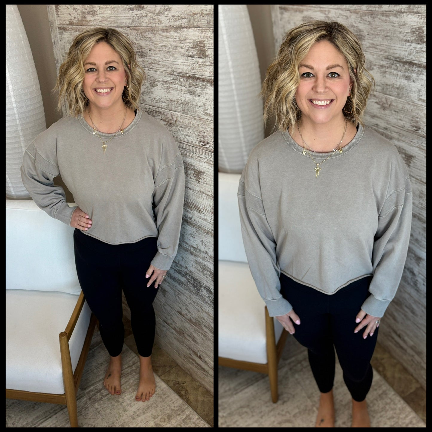 Grey Mineral Wash Back Cut Out Sweatshirt