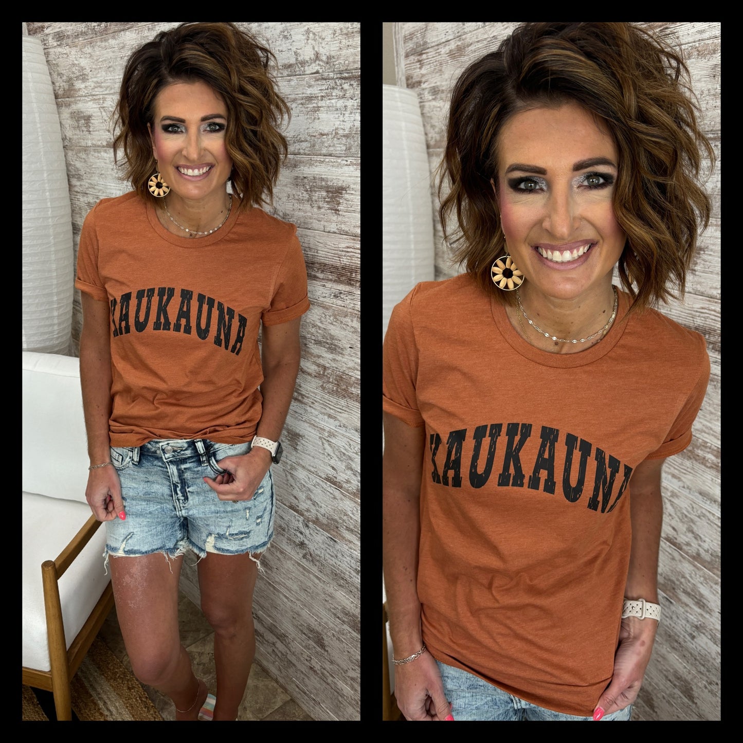 Kaukauna Heather Burnt Orange Bella Tee