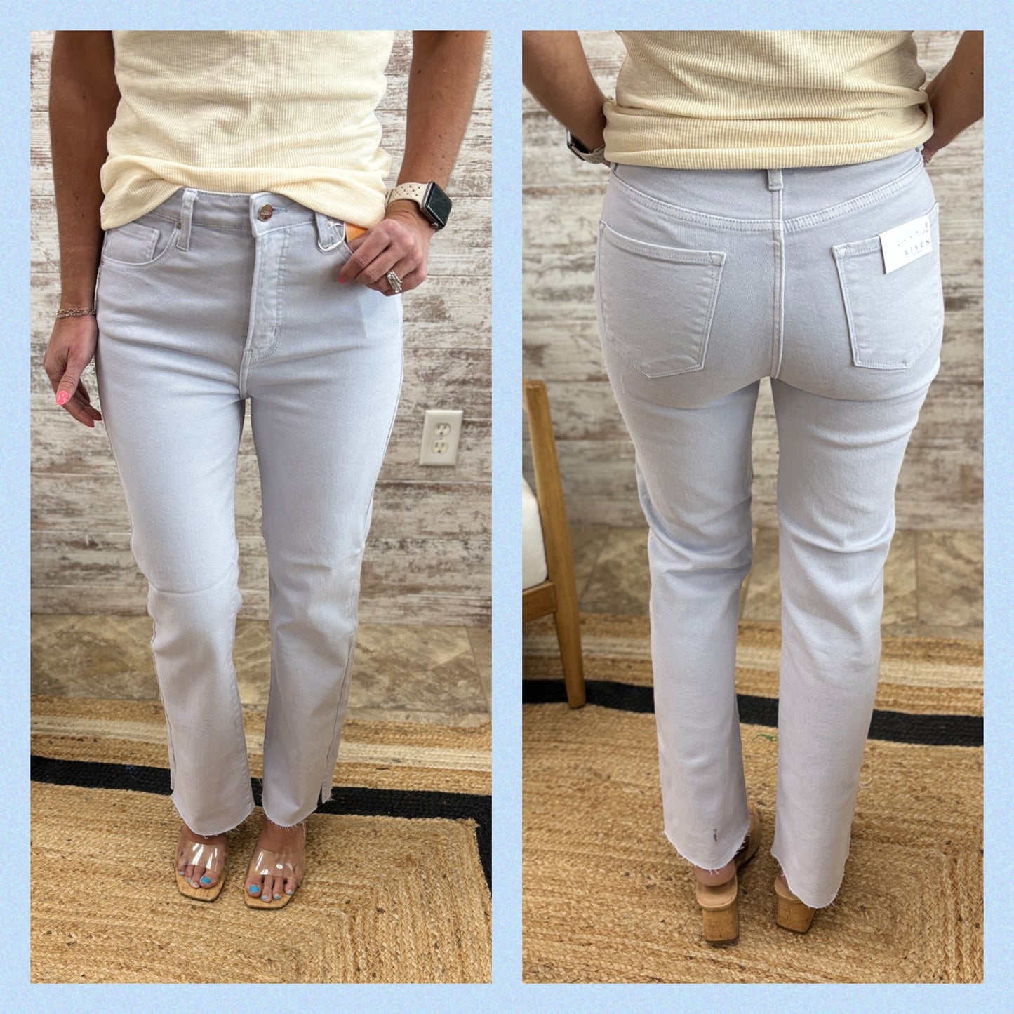 Risen Ice Blue Straight Pant RDP5507