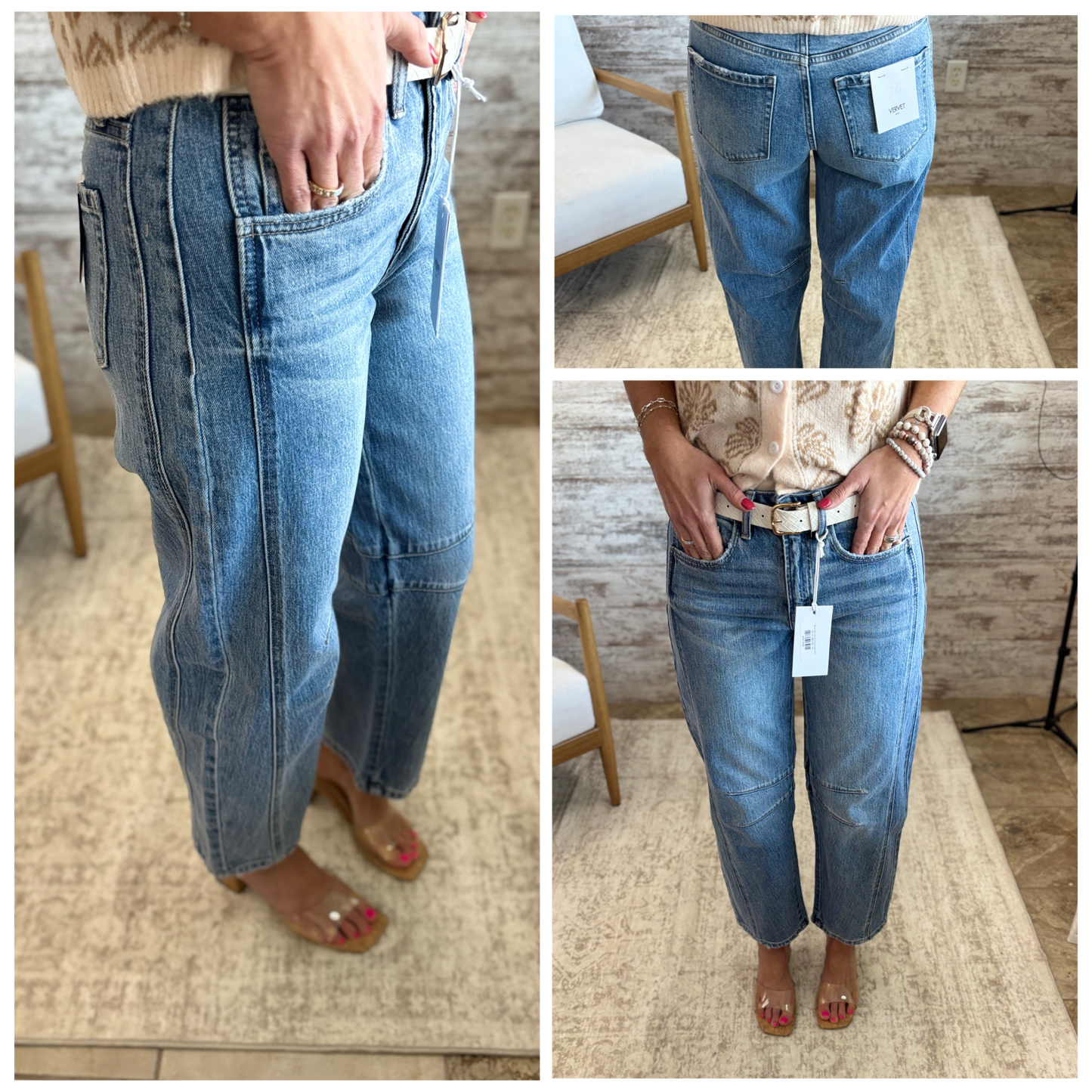 Vervet Kate High Rise Barrel Jean T6514