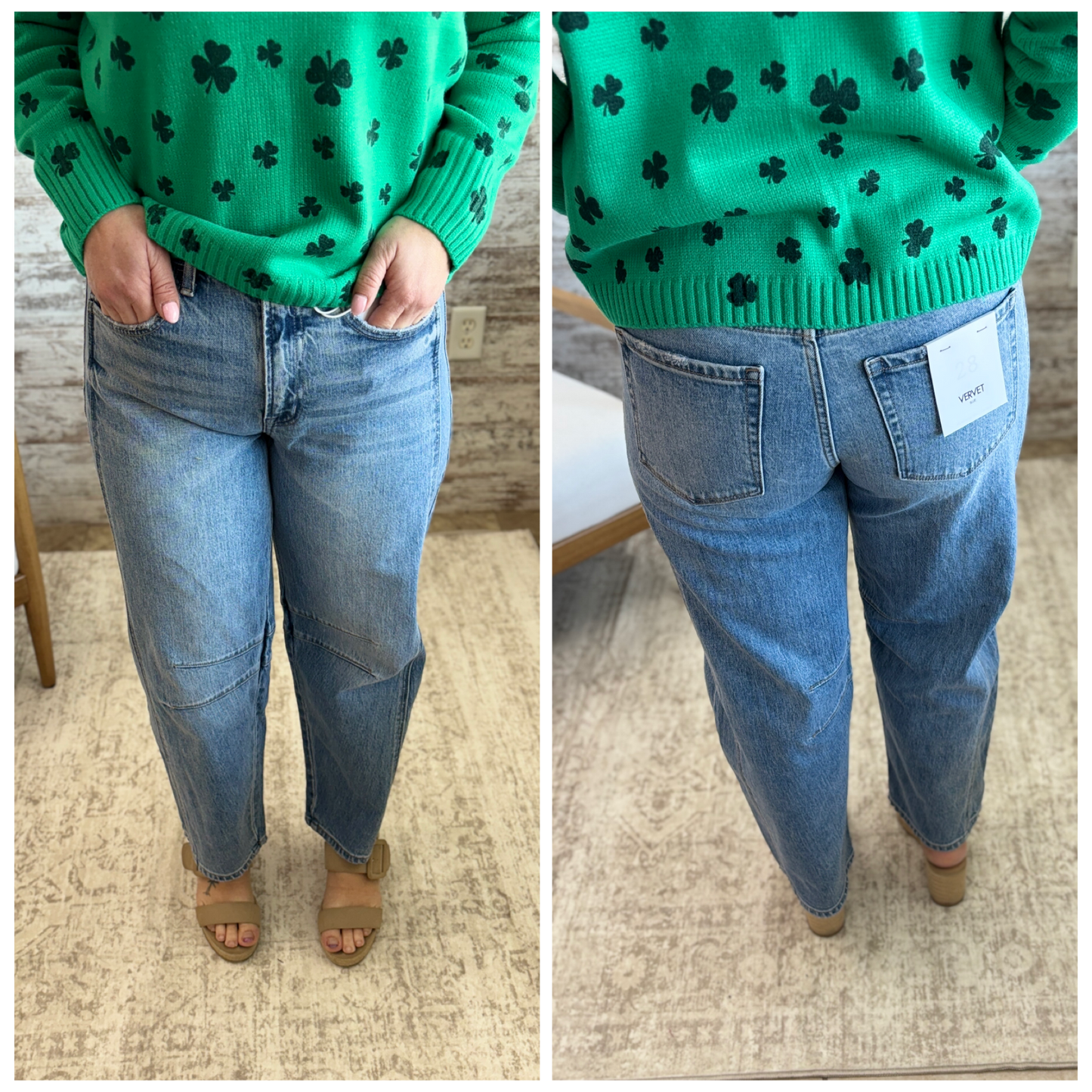 Vervet Kate High Rise Barrel Jean T6514