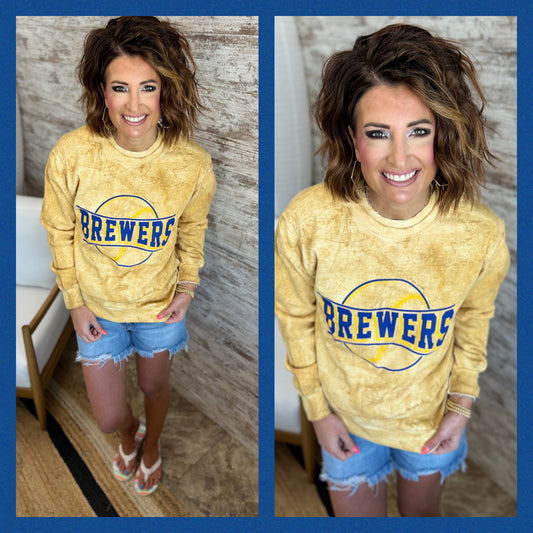 Brewers Yellow ColorBlast Crewneck