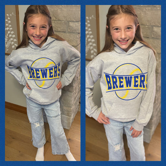 Brewers Youth Grey Hoodie