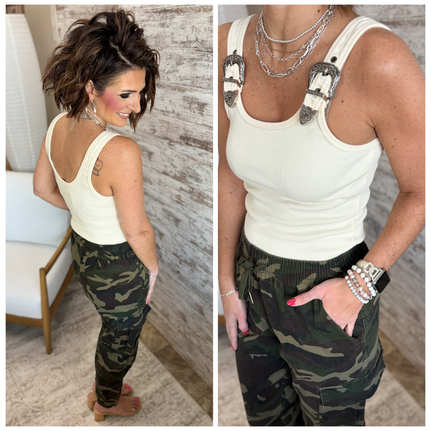 Cream Ribbed Western Bodysuit