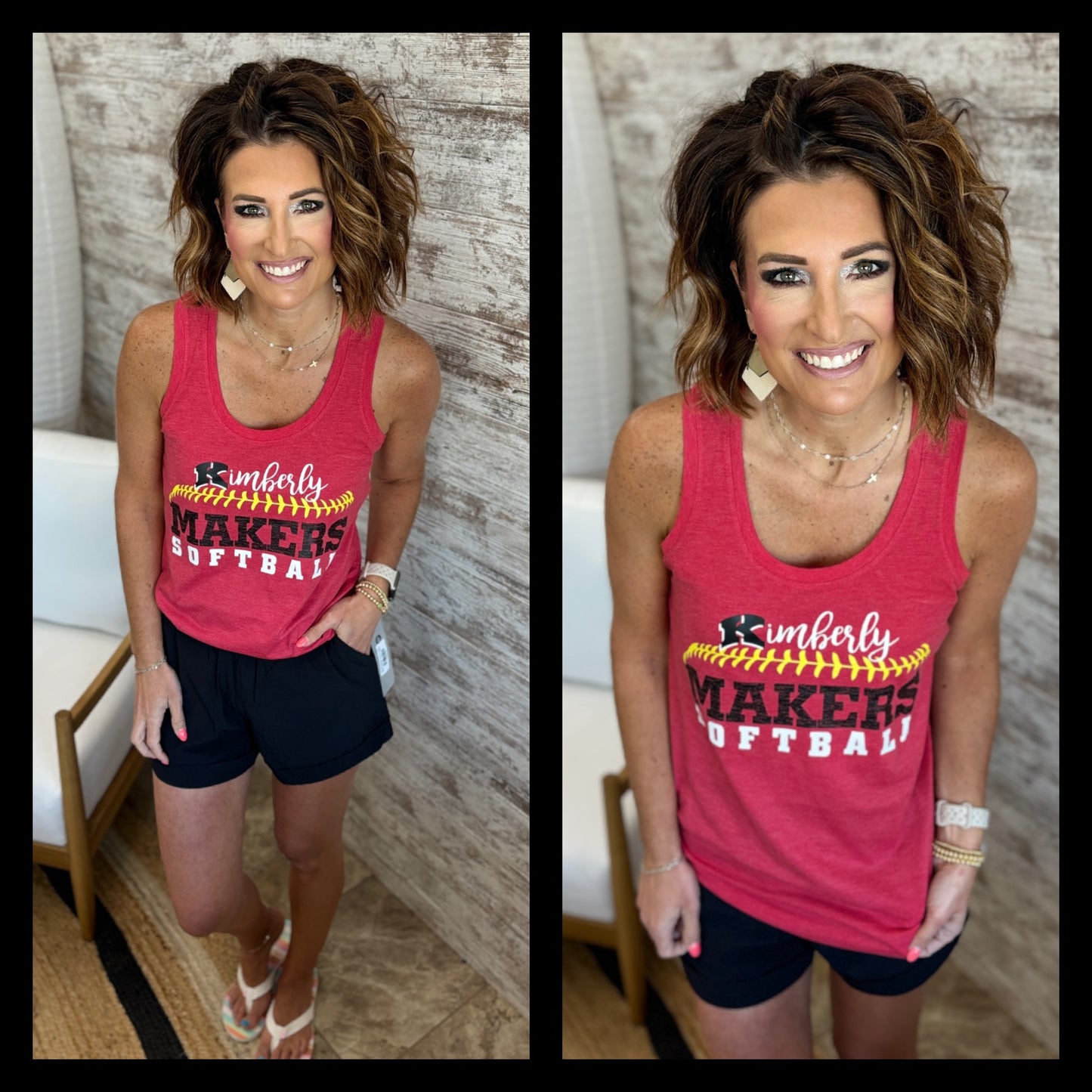 Kimberly Makers Softball Red Racer Tank