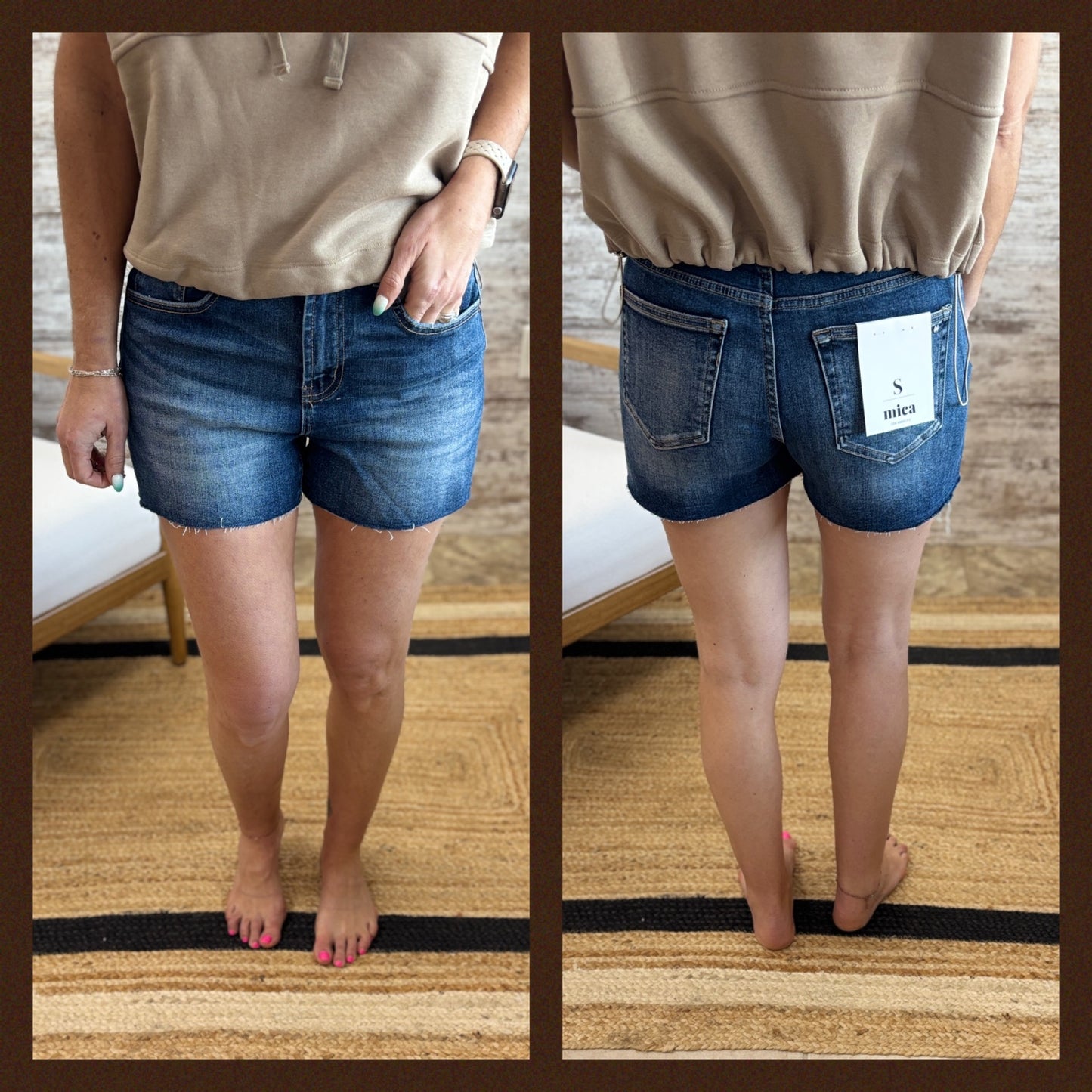 Mica Dark High Rise Shorts MDP-H3428
