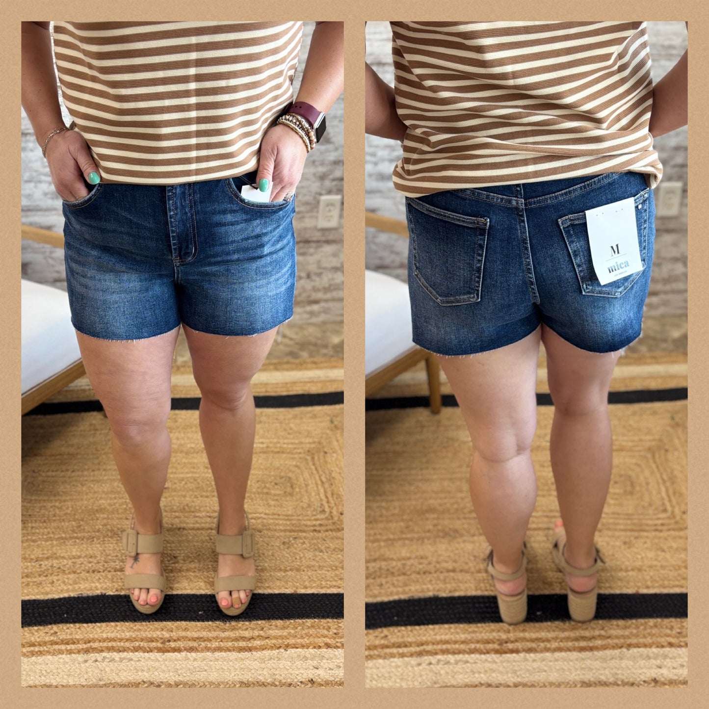 Mica Dark High Rise Shorts MDP-H3428