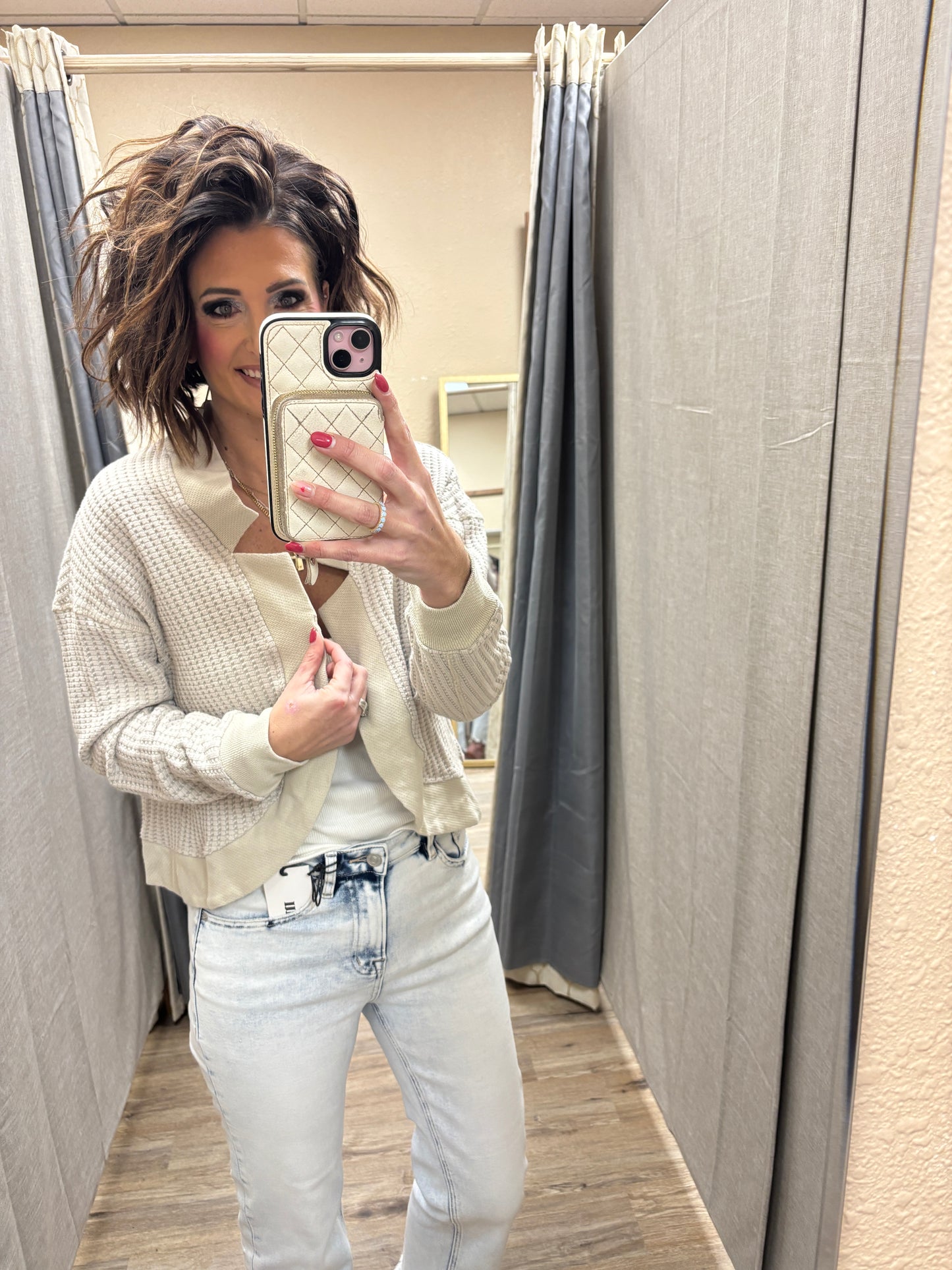 Waffle Knit Cardigan ~ 2 Colors