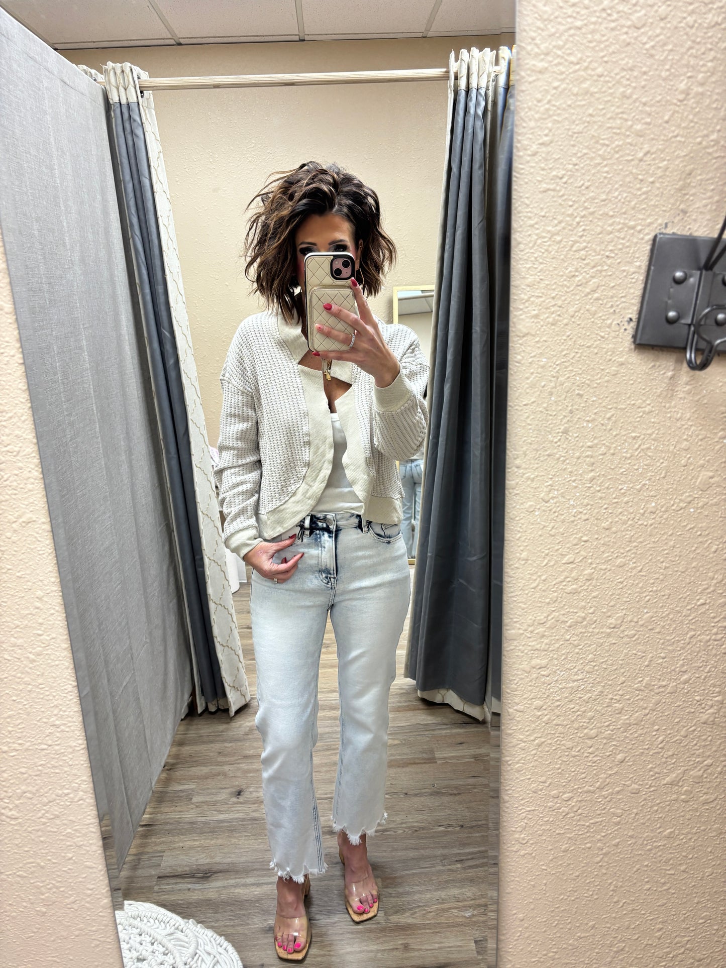 Waffle Knit Cardigan ~ 2 Colors