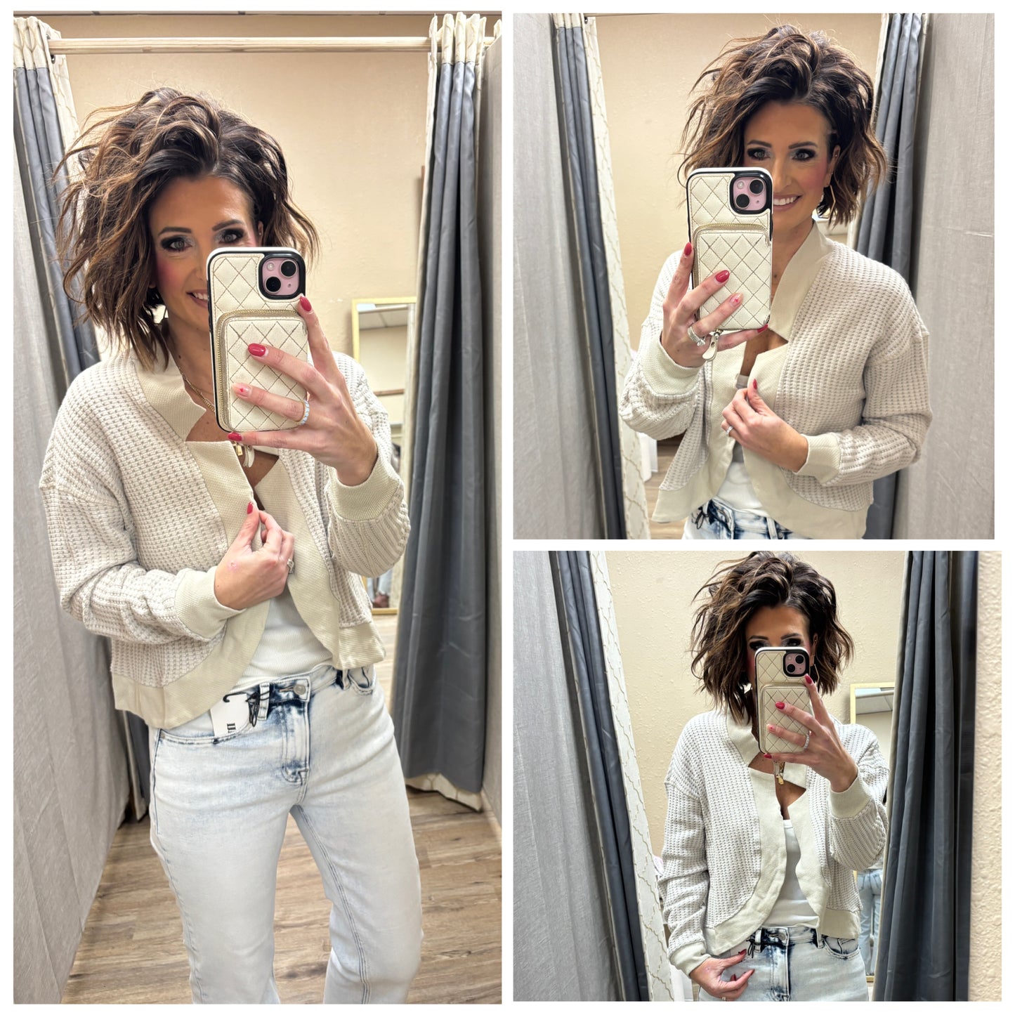 Waffle Knit Cardigan ~ 2 Colors