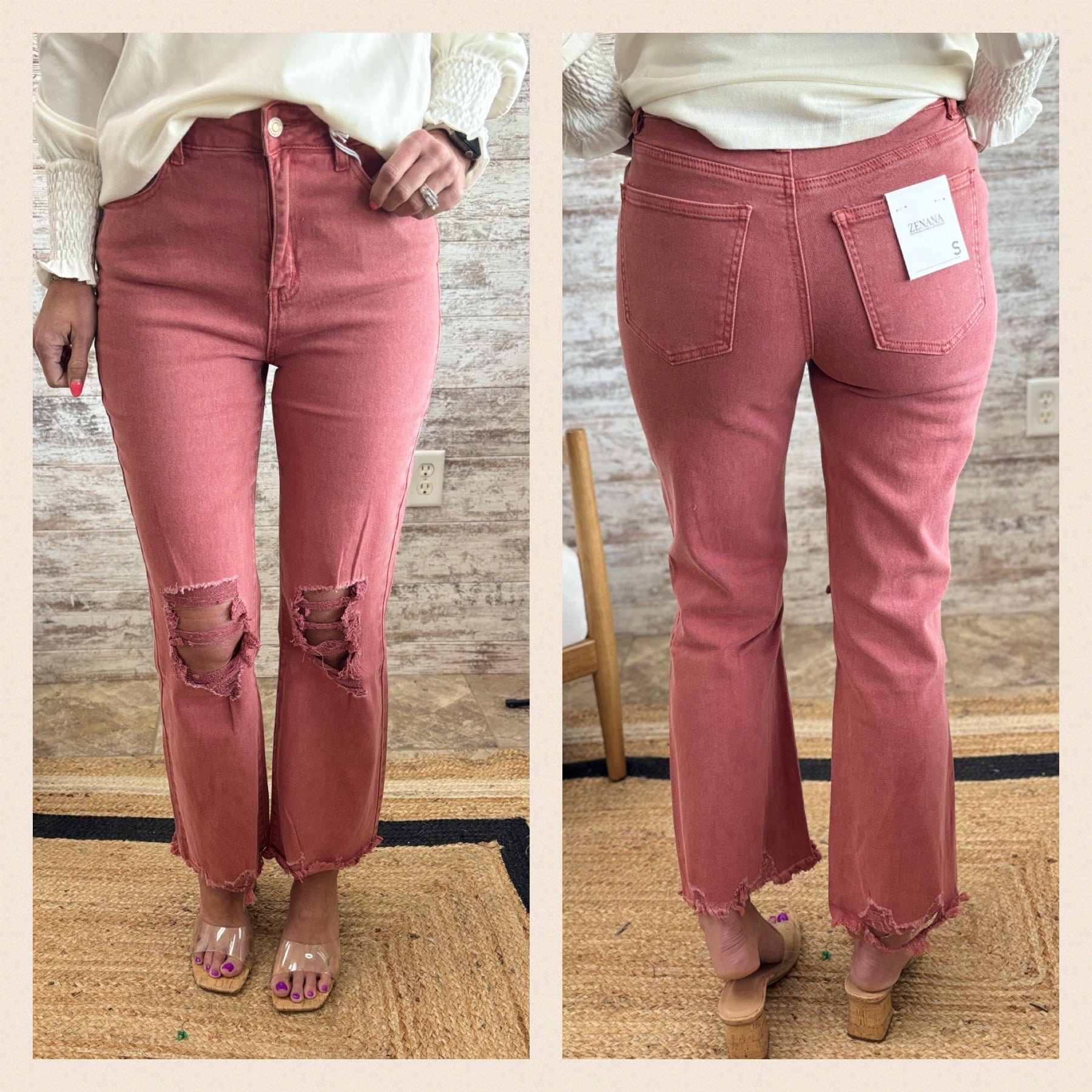 Zenana Acid Wash Colored Denim Colors